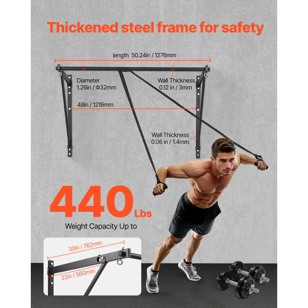 Home Gym Pull Up - Ye Wall Mounted Heavy Duty Pull