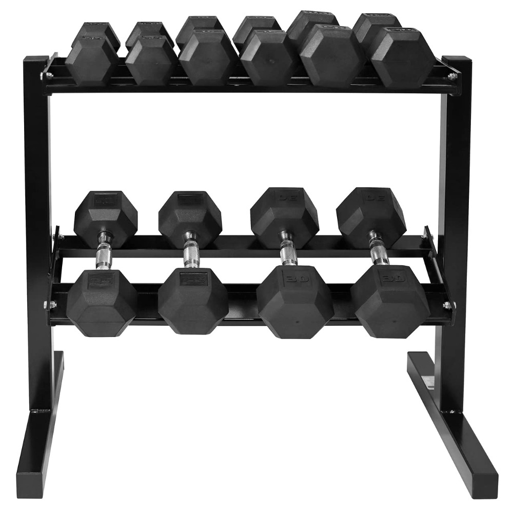 Hex Dumbbell Set - Rubber Coated Hex Dumbbell Set with