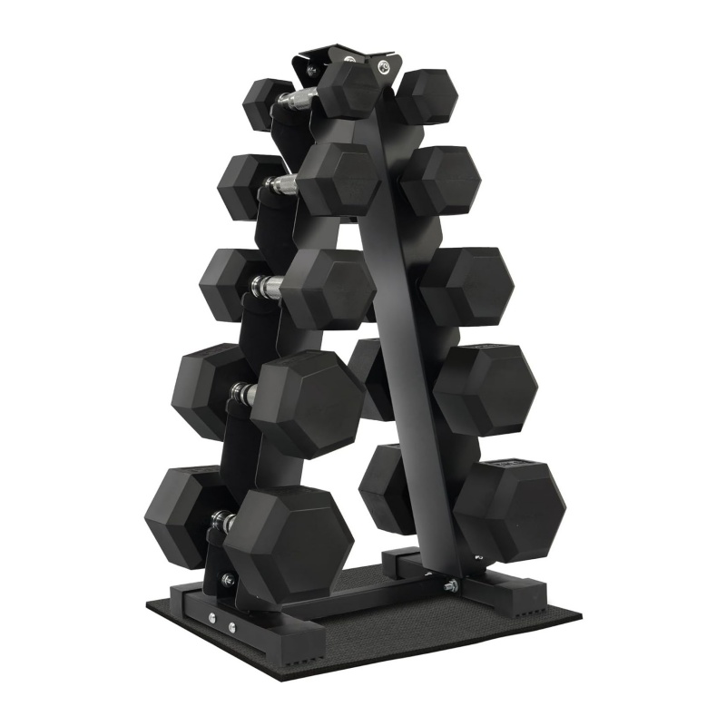 Hex Dumbbell Set - Home Gym Exercise Strength Training Rubber