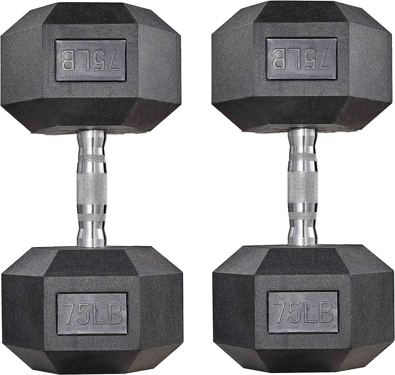 Hex Dumbbell Set - Dumbbells Rubber Coated Cast Iron Hex