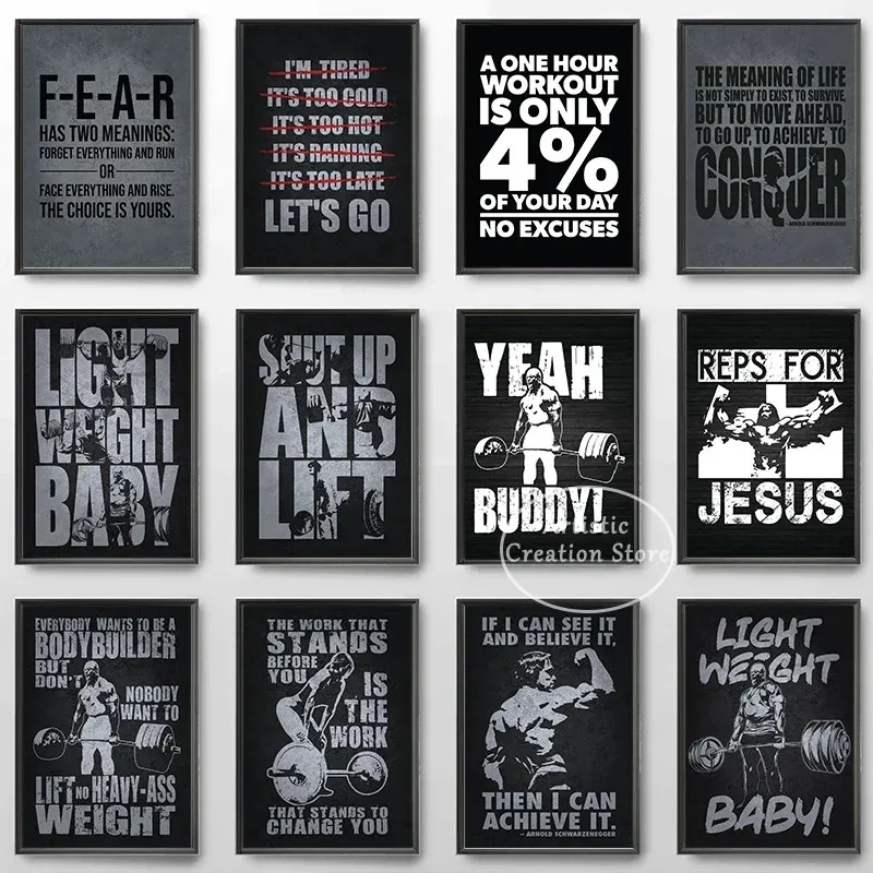 Lets Go No Excuses Gym Prints  – Home Gym Icon recenzja i cena