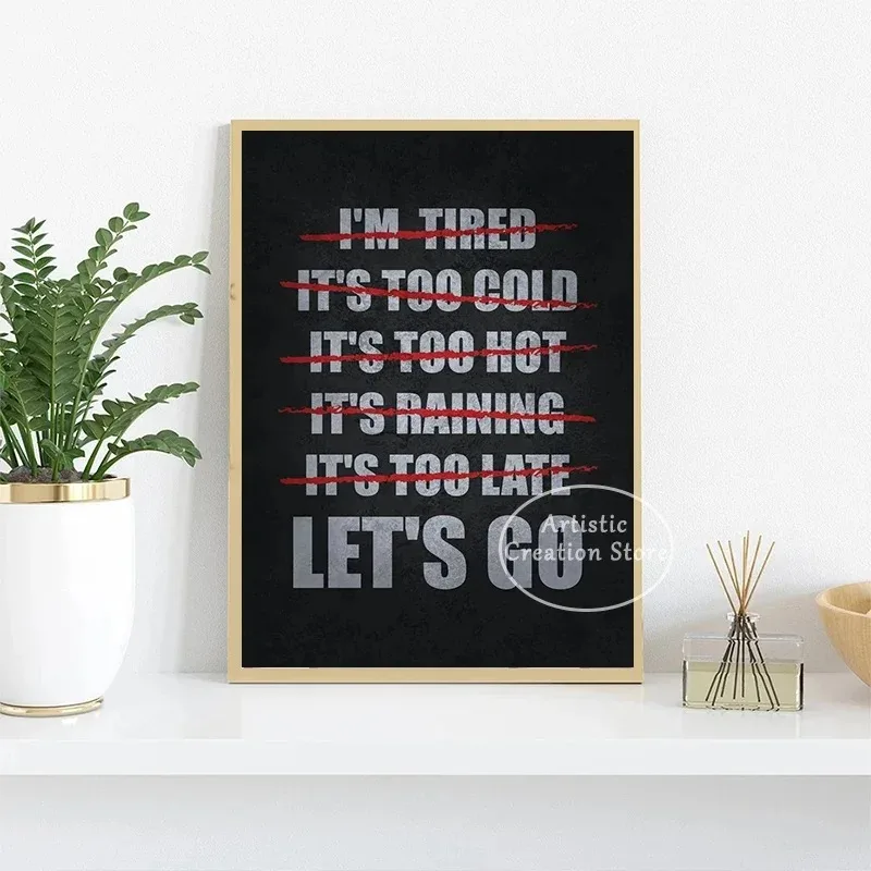 Lets Go No Excuses Gym Prints  – Home Gym Icon recenzja i cena