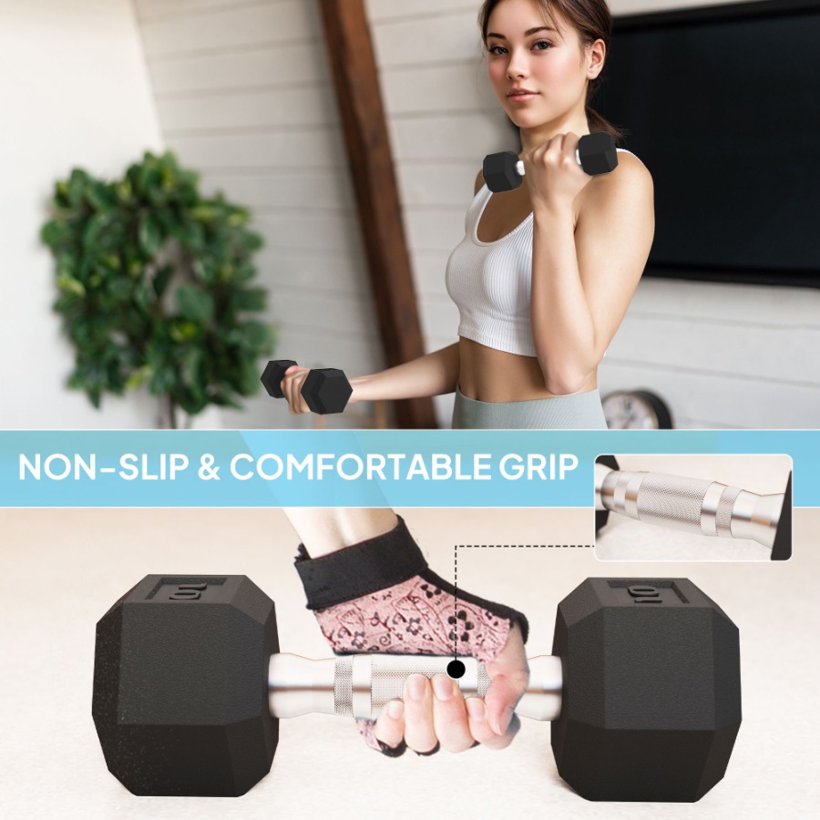 100 LBS Hex Dumbbell Set with  – Hex Dumbbell Set recenzja i cena