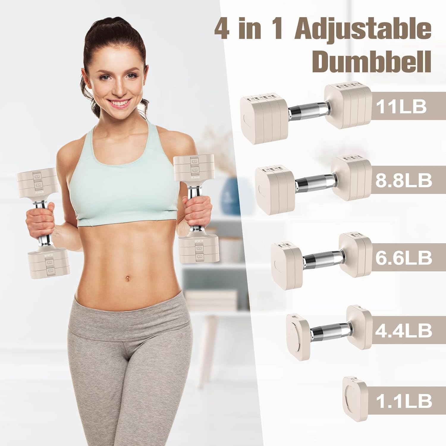 Adjustable Dumbbells Set, 22LB – Home Gym Gym recenzja i cena