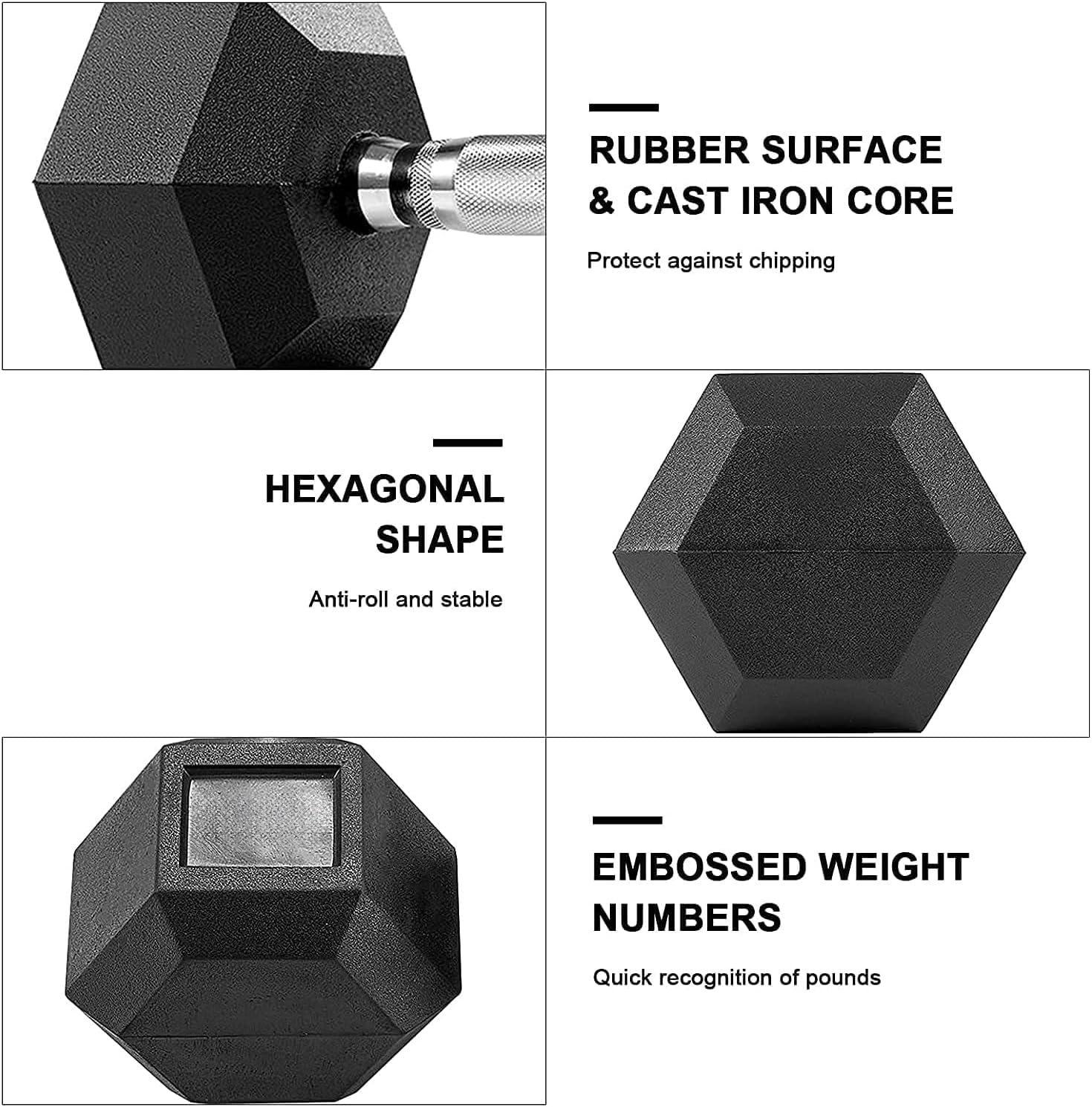 Dumbbells Rubber Coated Cast I – Hex Dumbbell Set recenzja i cena