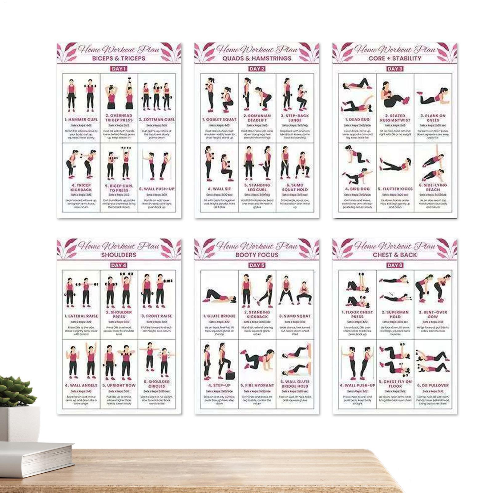 Exercise Posters 6 Pieces Full – Home Gym In Apartment recenzja i cena