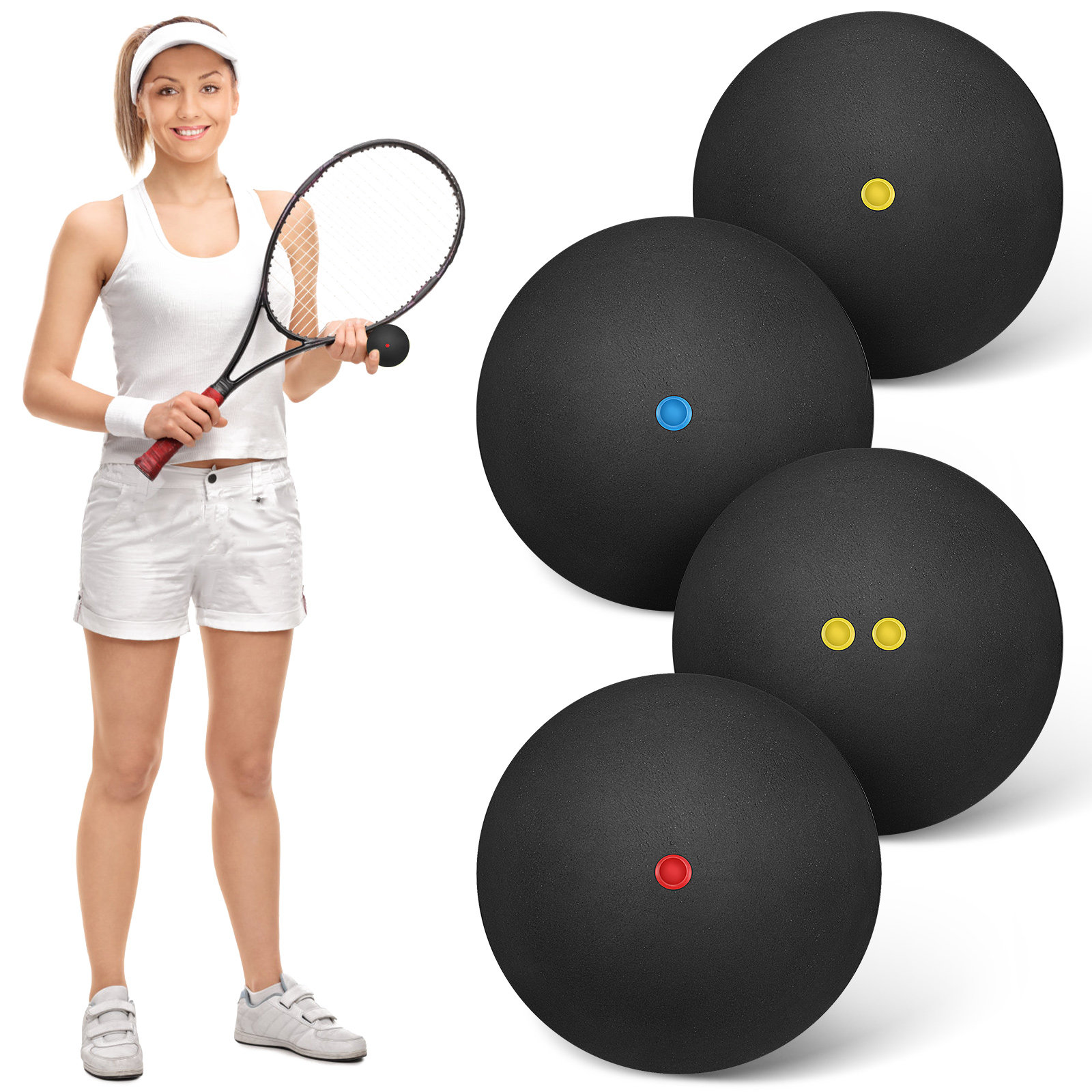 4Pcs Squash Balls Blue Assorte – Home Gym Practice recenzja i cena