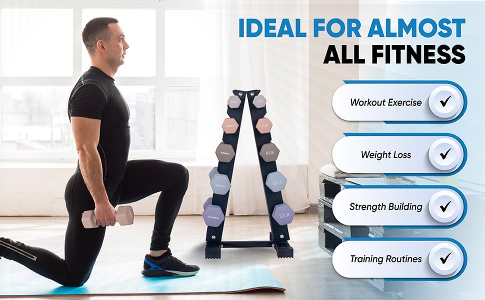 Dumbbell Set with Rack for Hom – Hex Dumbbell Set recenzja i cena