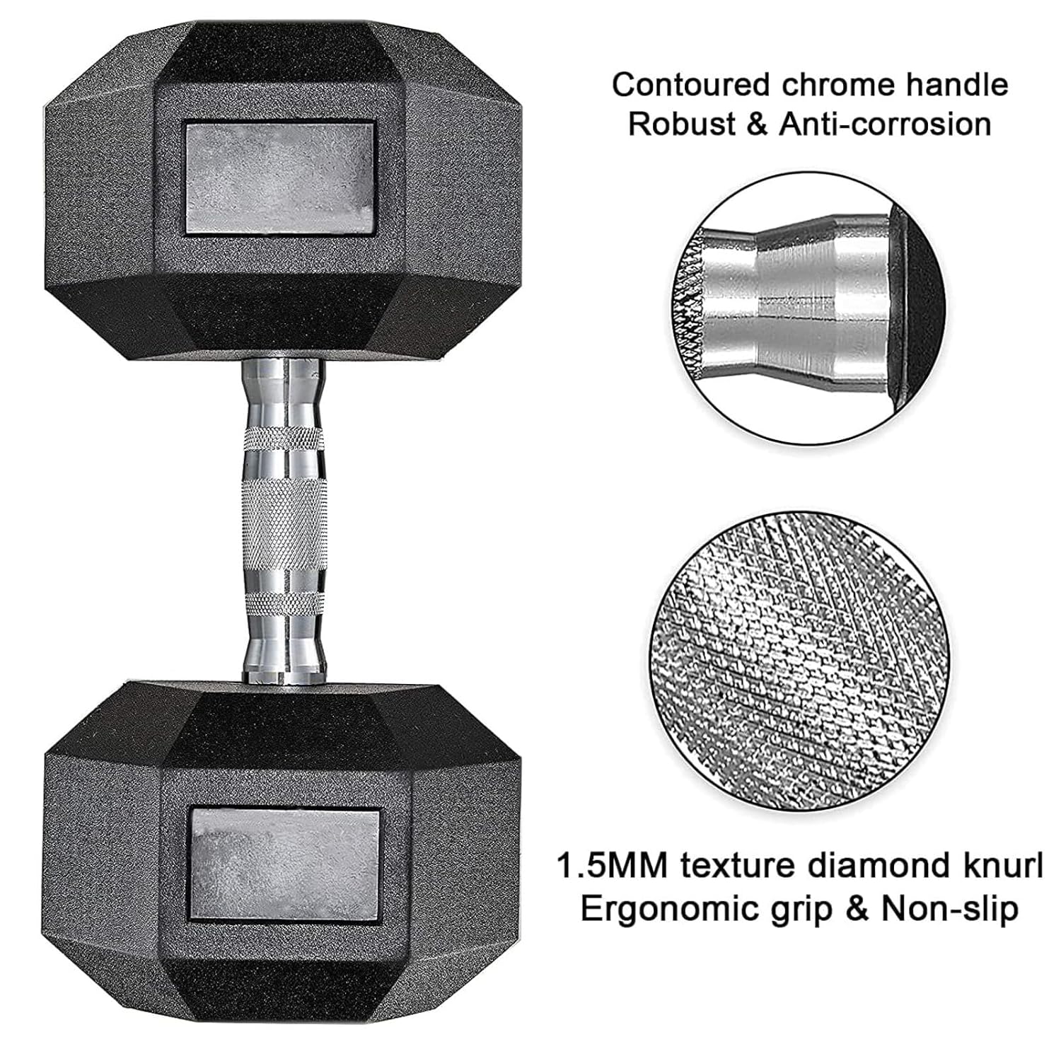Dumbbells Rubber Coated Cast I – Hex Dumbbell Set recenzja i cena