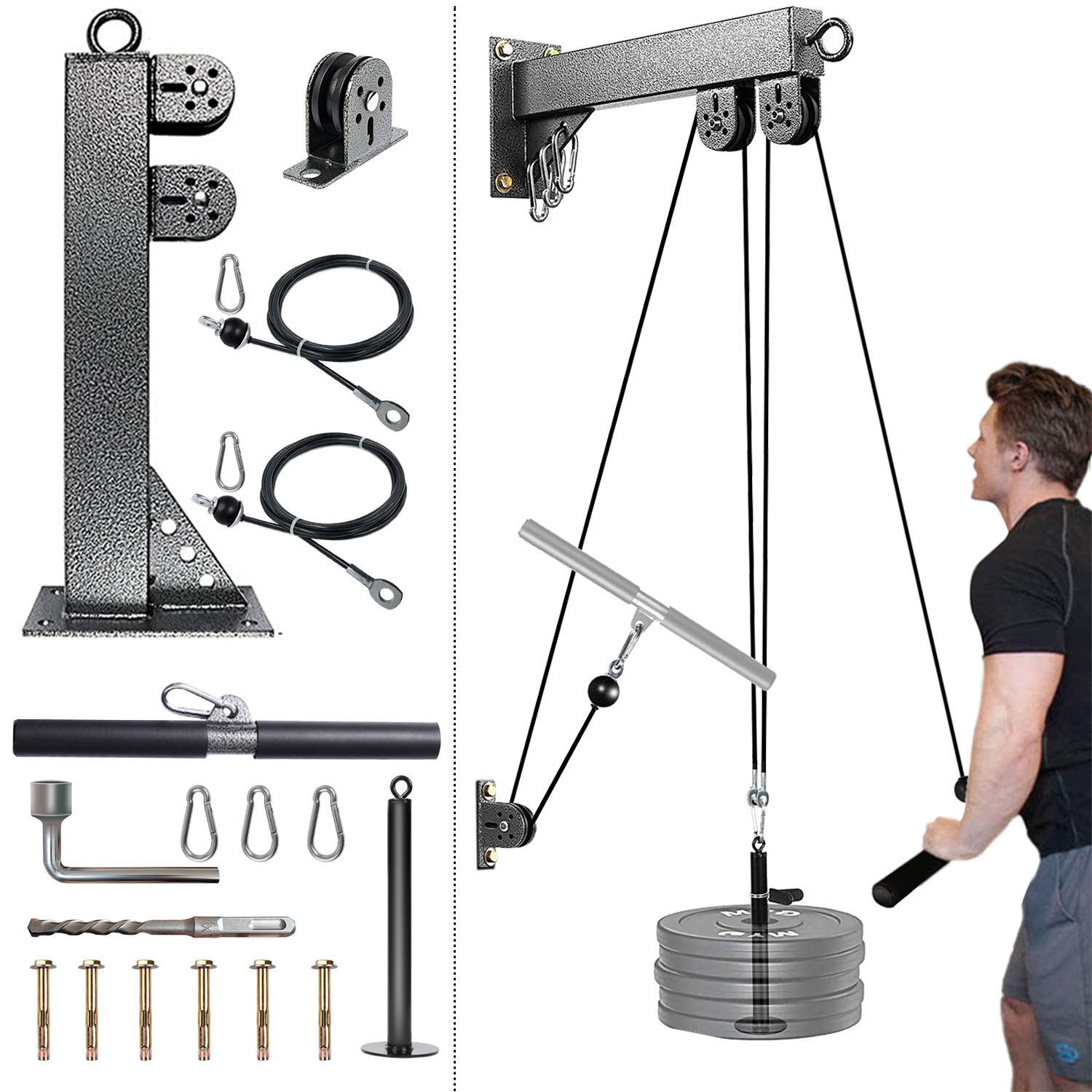 Fitness Wall Mounted Pulley Sy – Home Gym Cable Machine recenzja i cena