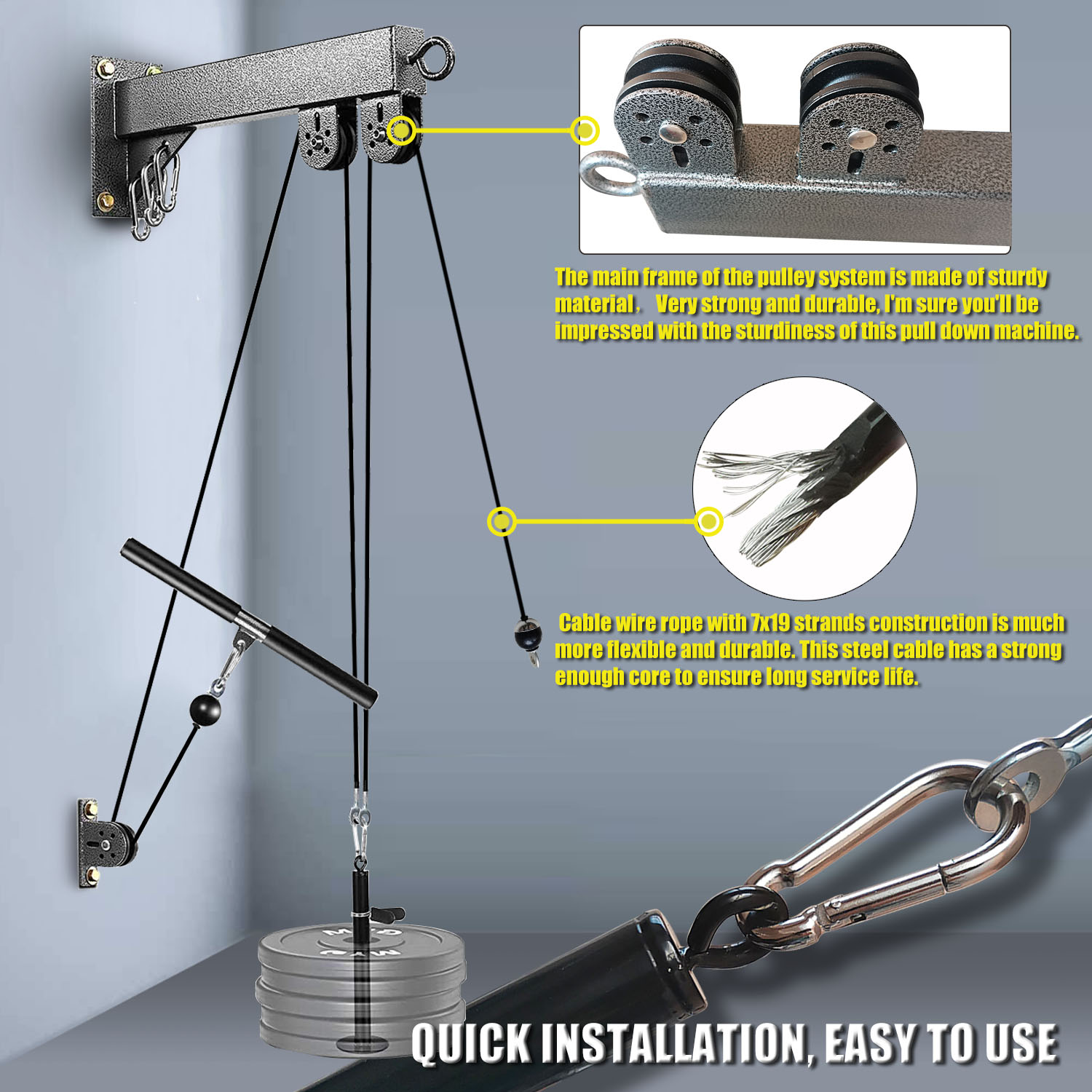 Fitness Wall Mounted Pulley Sy – Home Gym Cable Machine recenzja i cena