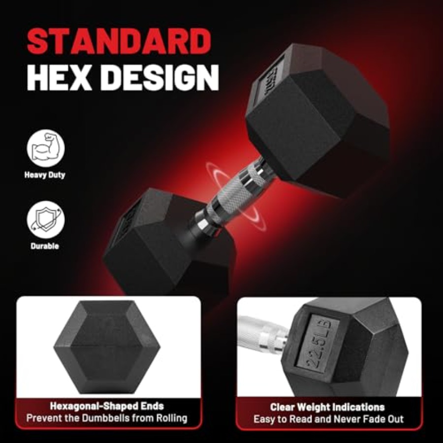 HEX Dumbbell Set 2.5-125lb Rub – Hex Dumbbell Set recenzja i cena