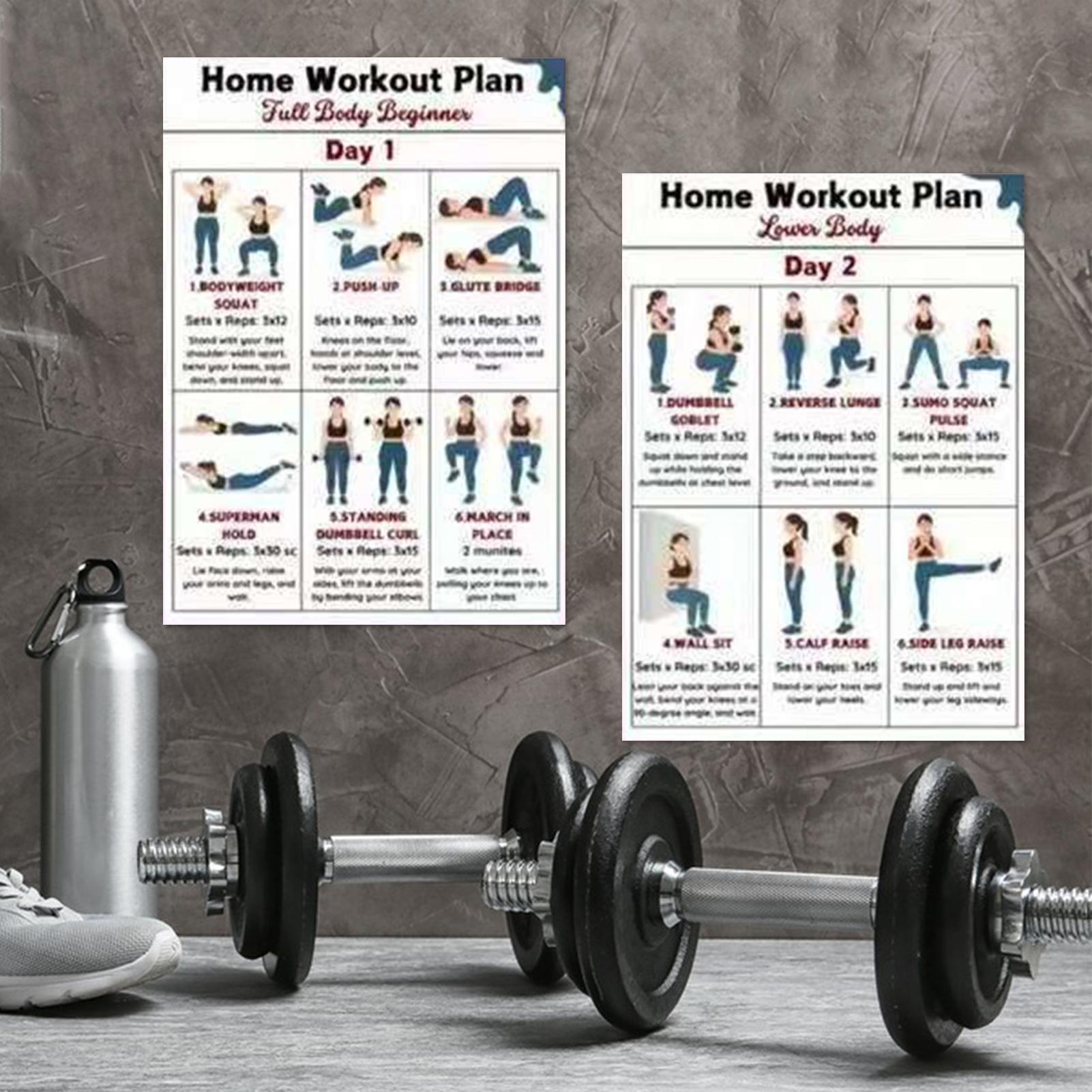 Dumbbell Training Poster Set Y – Home Gym In Apartment recenzja i cena