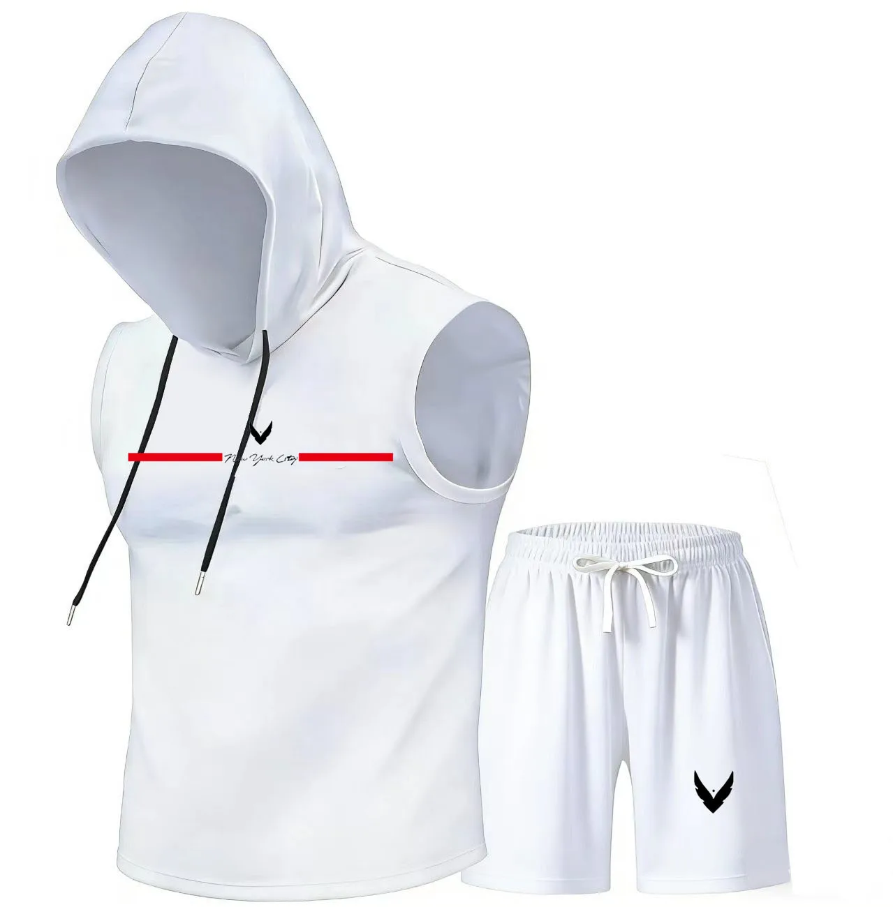 Men's hooded vest set sleevele – Home Gym Gym recenzja i cena