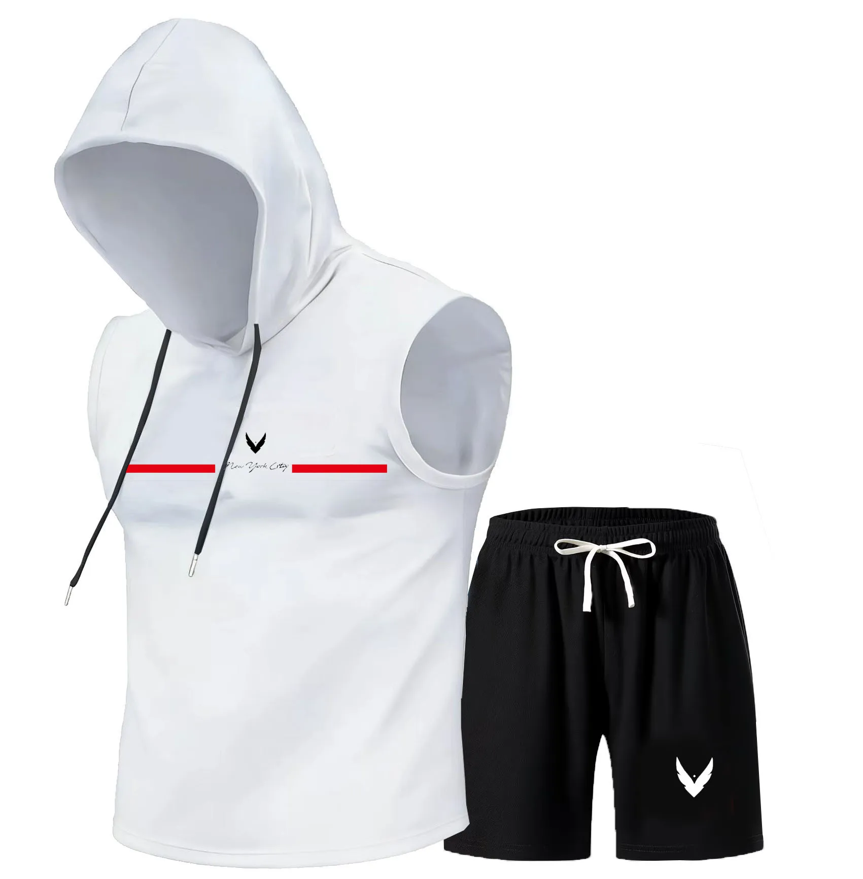 Men's hooded vest set sleevele – Home Gym Gym recenzja i cena