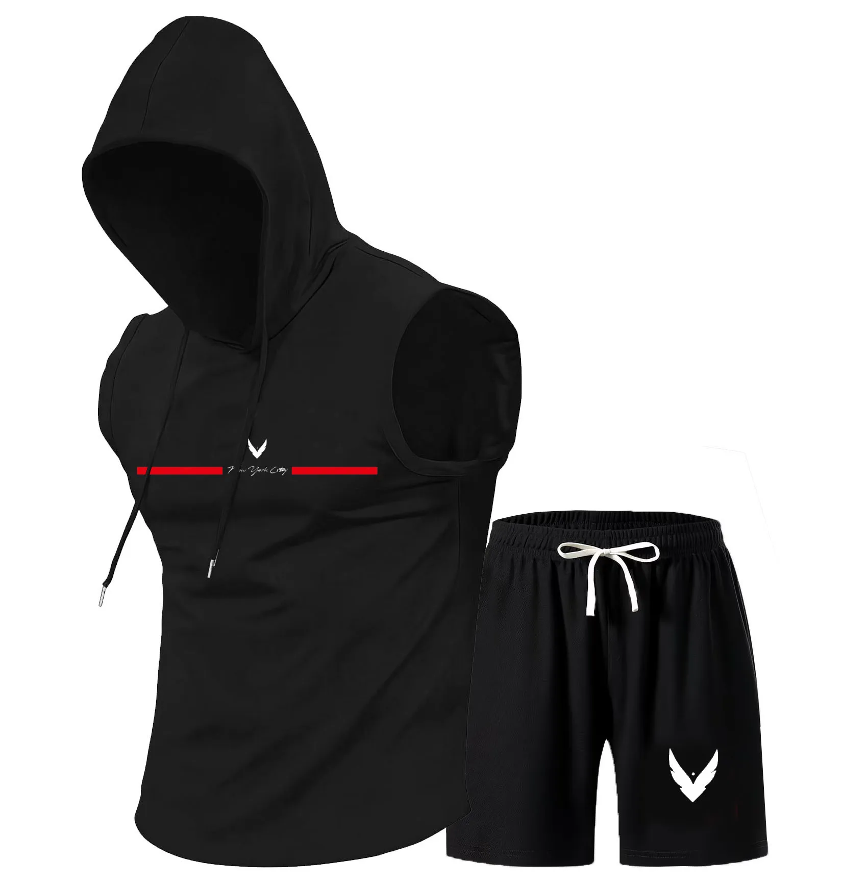 Men's hooded vest set sleevele – Home Gym Gym recenzja i cena
