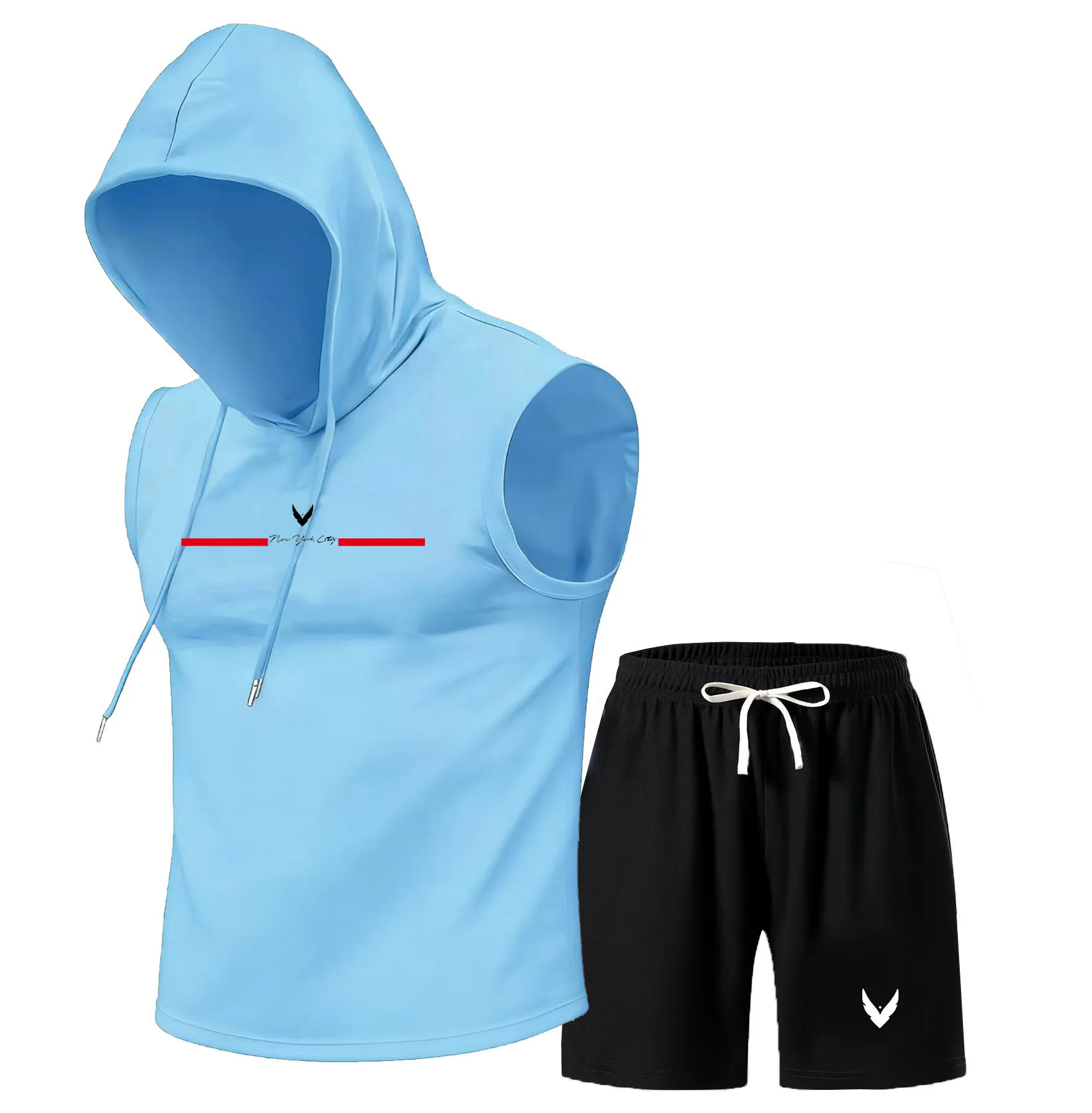 Men's hooded vest set sleevele – Home Gym Gym recenzja i cena
